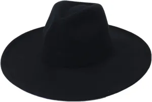 Dninmim 9.5Cm Big Brim Solid Color Women Men Fedora Hat Caps