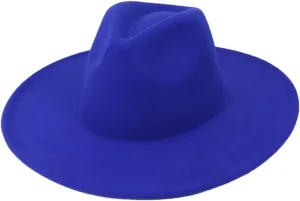 Dninmim 9.5Cm Big Brim Solid Color Women Men Fedora Hat Caps