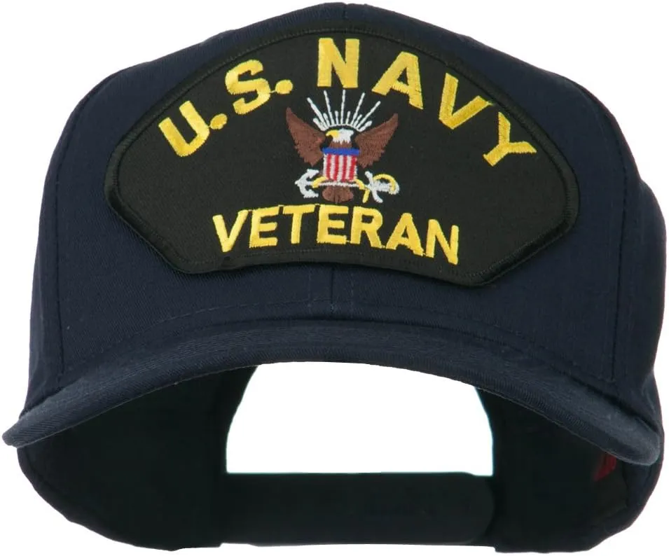 e4Hats.com US Navy Veteran Military Patched High Profile Cap