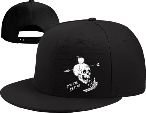 Flat Bill Hats for Men Skull Skeleton Snapback Hats for Men Fitted Adjustable Baseball Caps Black Cool Hip Hop caps