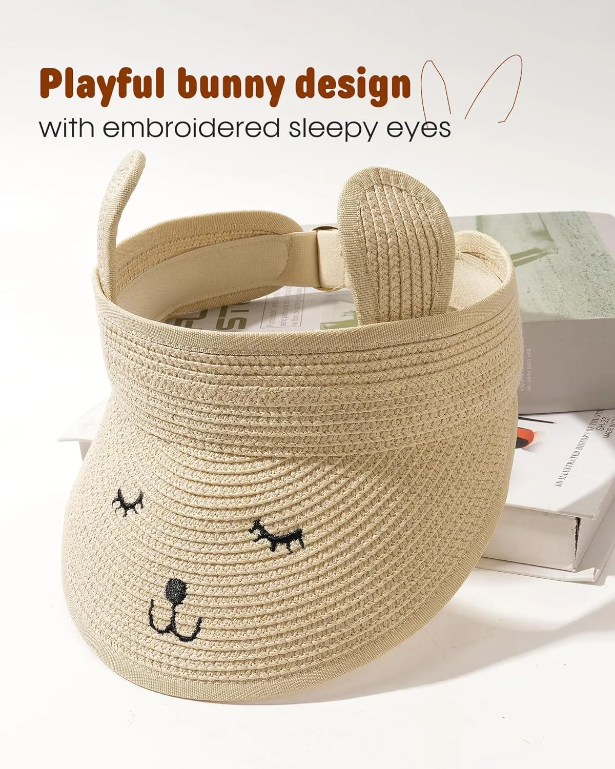 FURTALK Kids Toddler Straw Sun Visor Hat Wide Brim Beach Hat for Girls Boys