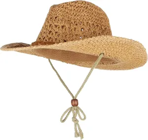 GEMVIE Baby Toddler Kids Sun Straw Western Cowboy Hat Wide Brim with Chin Strap