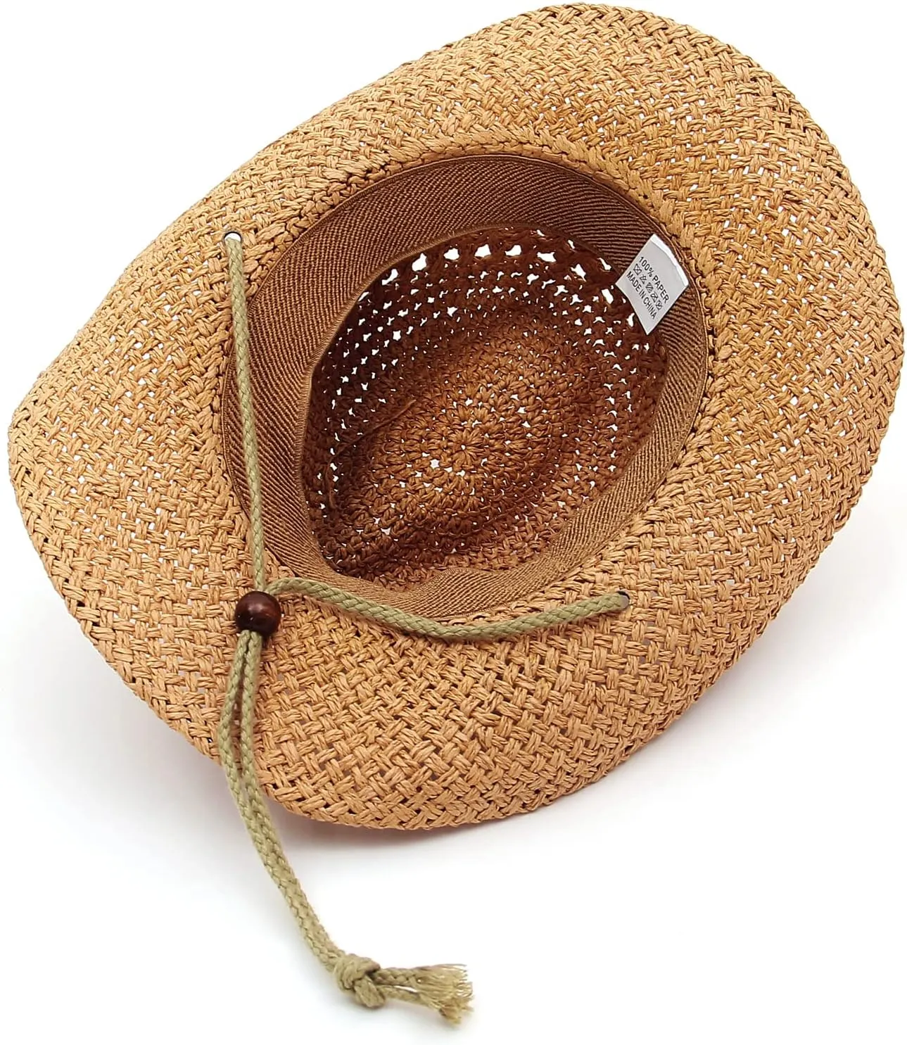 GEMVIE Baby Toddler Kids Sun Straw Western Cowboy Hat Wide Brim with Chin Strap
