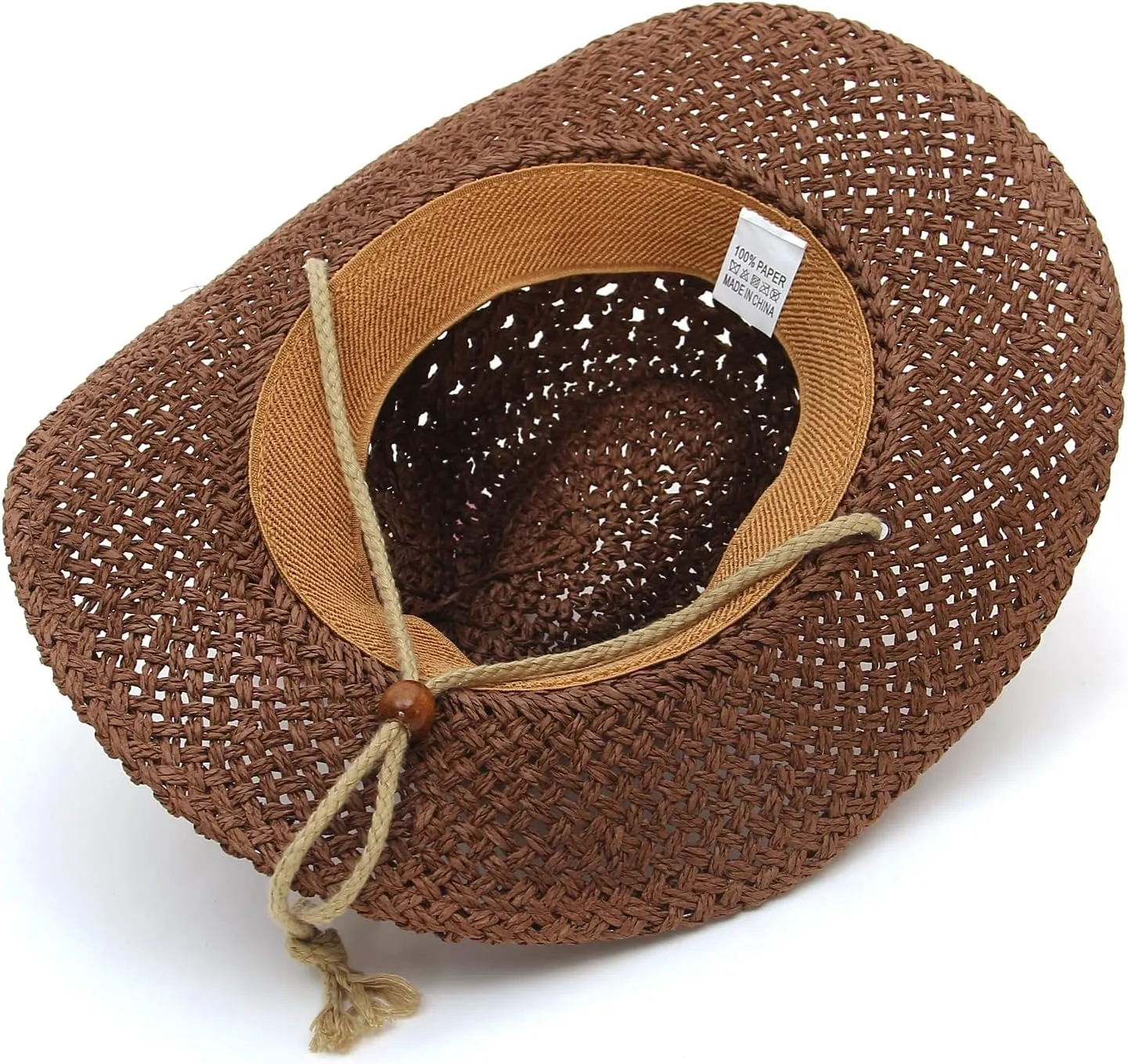 GEMVIE Baby Toddler Kids Sun Straw Western Cowboy Hat Wide Brim with Chin Strap