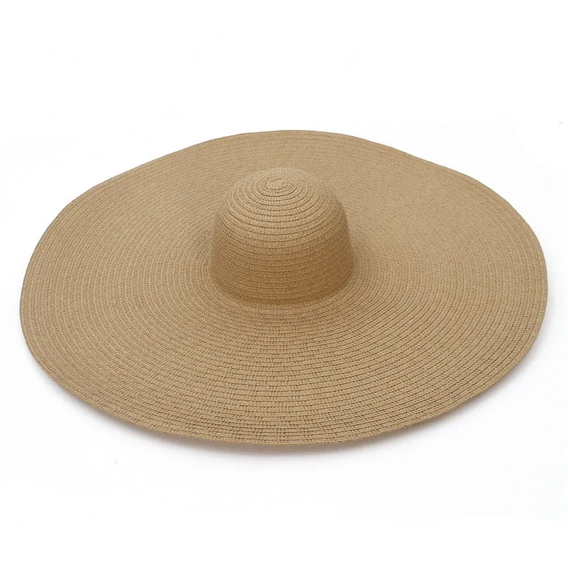 GEMVIE  Over-sized Straw Wide Brim Summer Beach Hat for Women