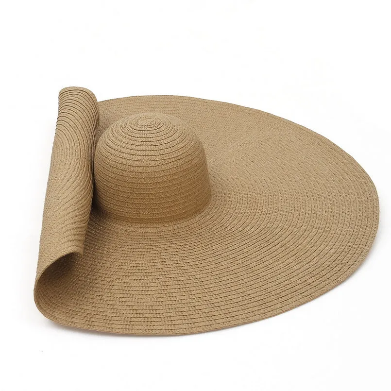 GEMVIE  Over-sized Straw Wide Brim Summer Beach Hat for Women