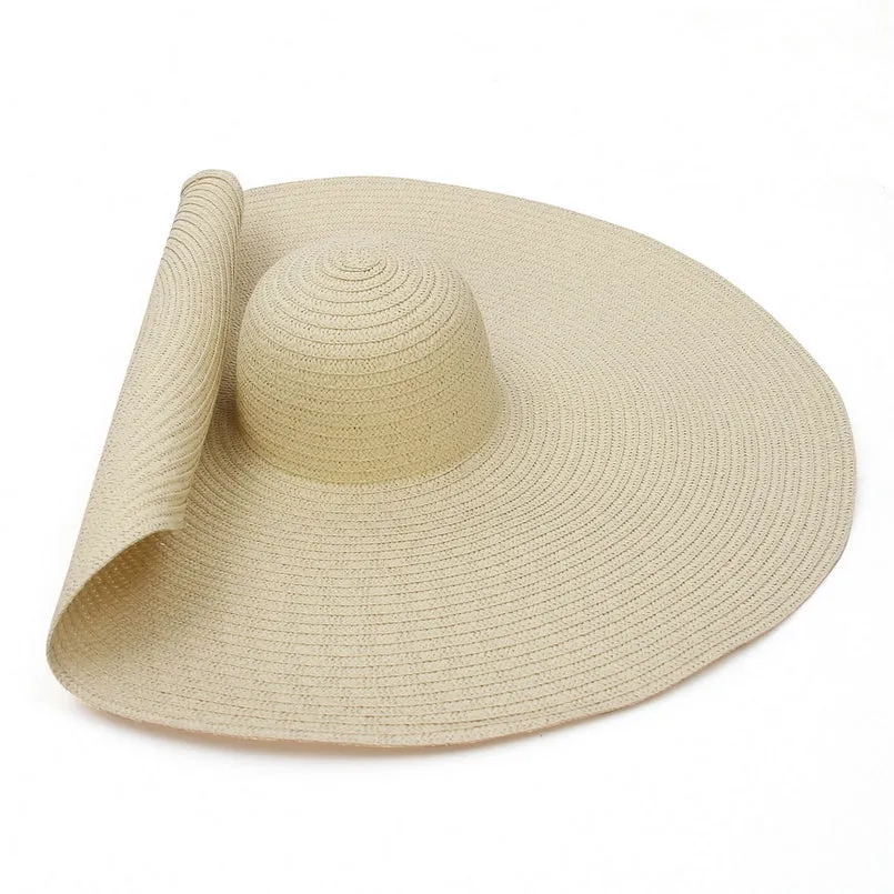 GEMVIE  Over-sized Straw Wide Brim Summer Beach Hat for Women