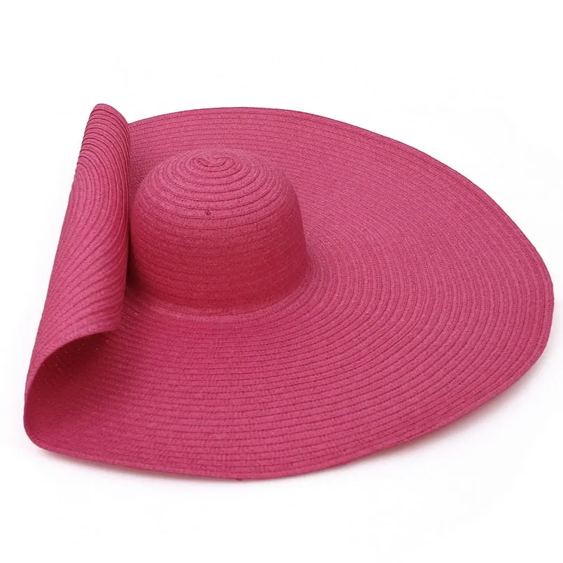 GEMVIE  Over-sized Straw Wide Brim Summer Beach Hat for Women