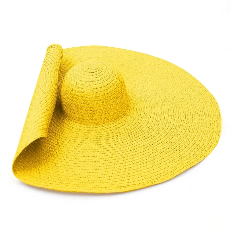 GEMVIE  Over-sized Straw Wide Brim Summer Beach Hat for Women