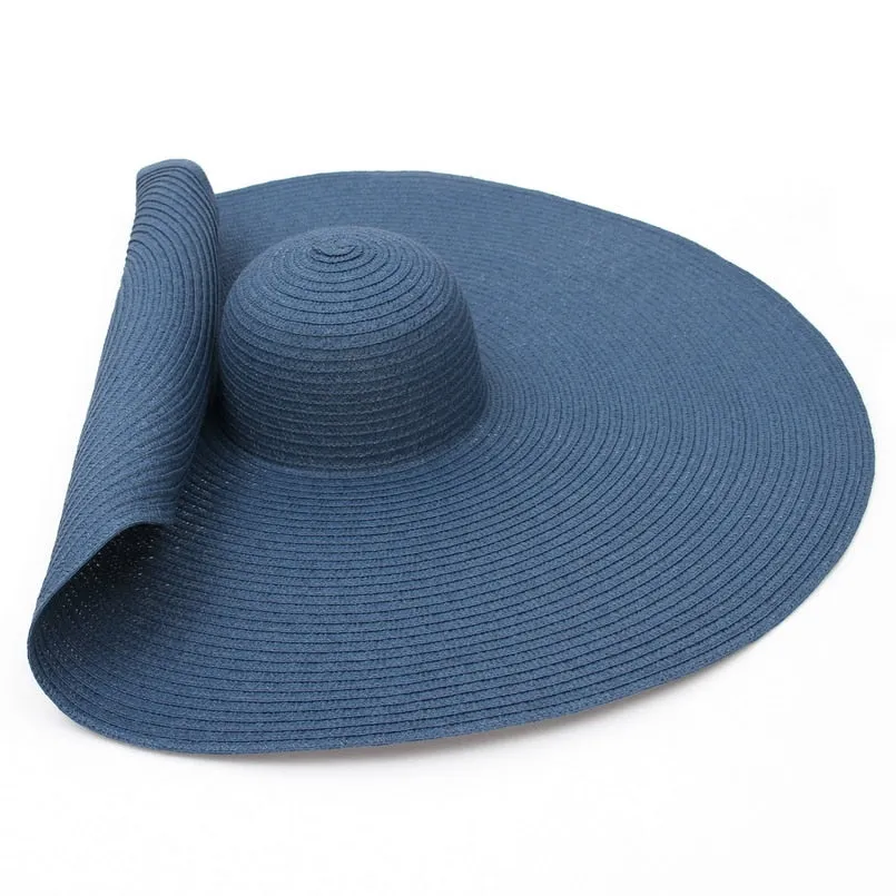 GEMVIE  Over-sized Straw Wide Brim Summer Beach Hat for Women