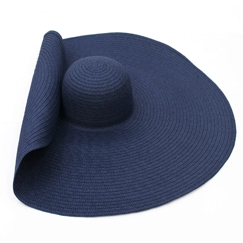 GEMVIE  Over-sized Straw Wide Brim Summer Beach Hat for Women