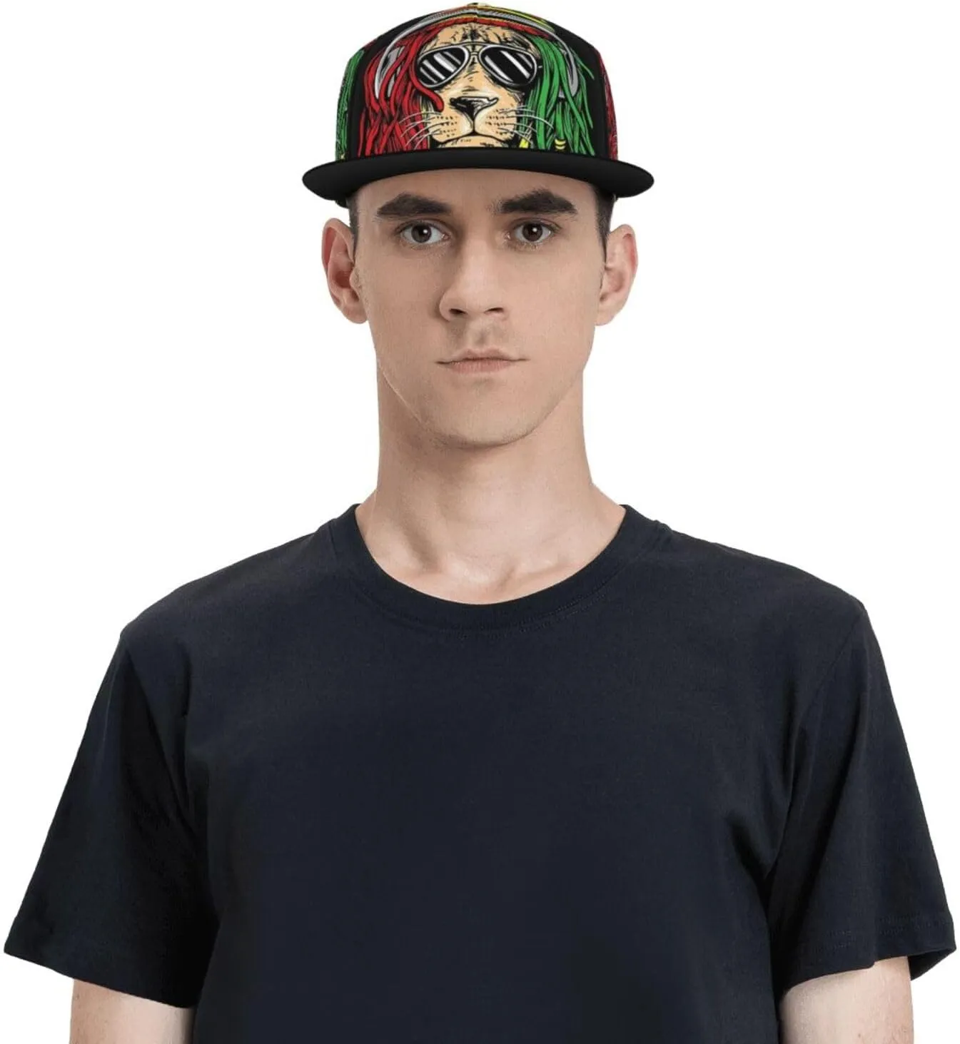 Jamaican Reggae Rasta Baseball Cap Snapback Flat Bill Hip Hop Hat Adjustable Visor Cap for Men Women