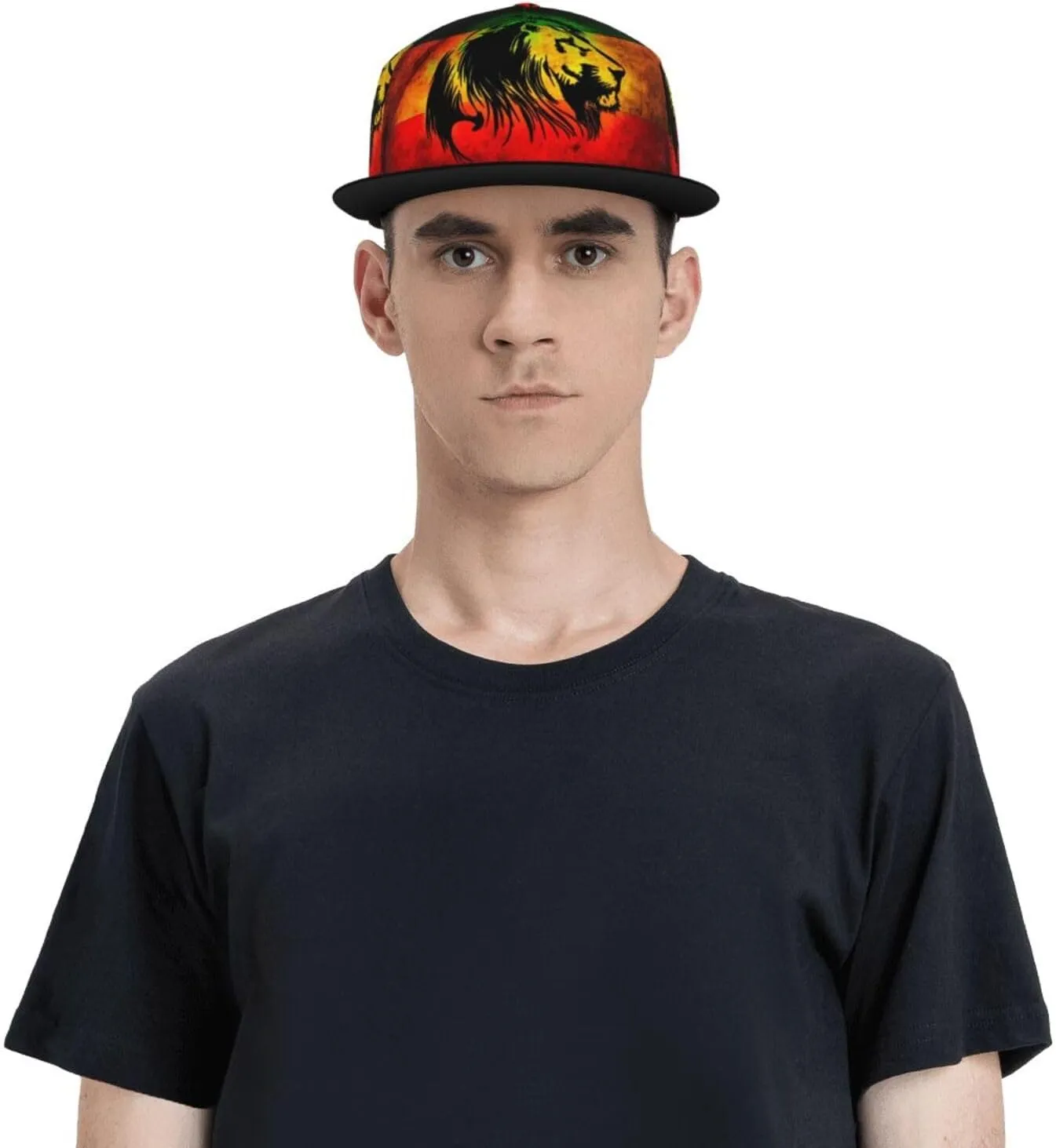 Jamaican Reggae Rasta Baseball Cap Snapback Flat Bill Hip Hop Hat Adjustable Visor Cap for Men Women