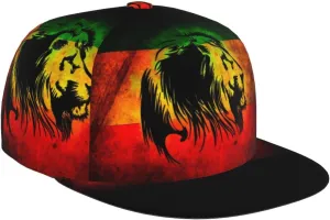 Jamaican Reggae Rasta Baseball Cap Snapback Flat Bill Hip Hop Hat Adjustable Visor Cap for Men Women