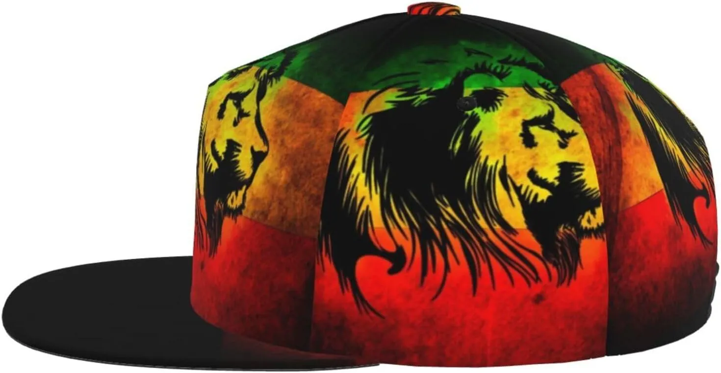 Jamaican Reggae Rasta Baseball Cap Snapback Flat Bill Hip Hop Hat Adjustable Visor Cap for Men Women