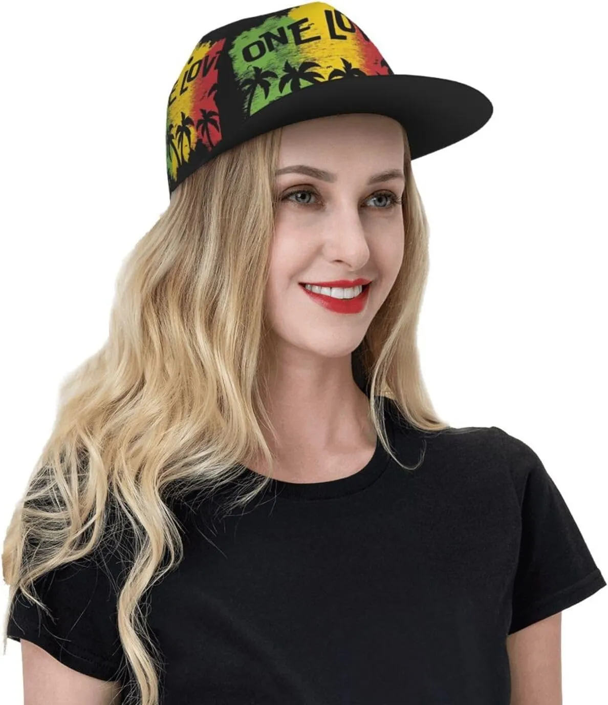 Jamaican Reggae Rasta Baseball Cap Snapback Flat Bill Hip Hop Hat Adjustable Visor Cap for Men Women