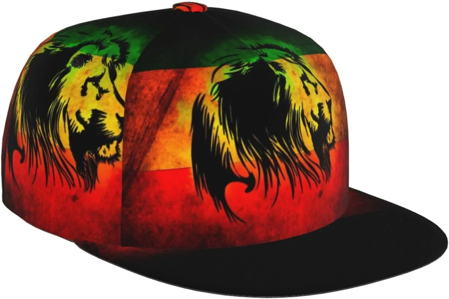 Jamaican Reggae Rasta Baseball Cap Snapback Flat Bill Hip Hop Hat Adjustable Visor Cap for Men Women
