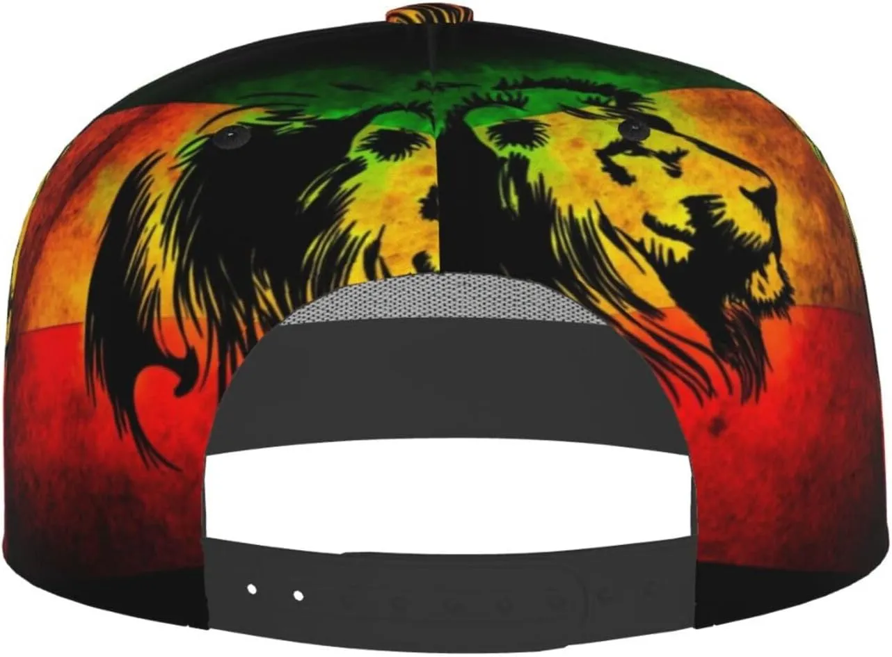 Jamaican Reggae Rasta Baseball Cap Snapback Flat Bill Hip Hop Hat Adjustable Visor Cap for Men Women