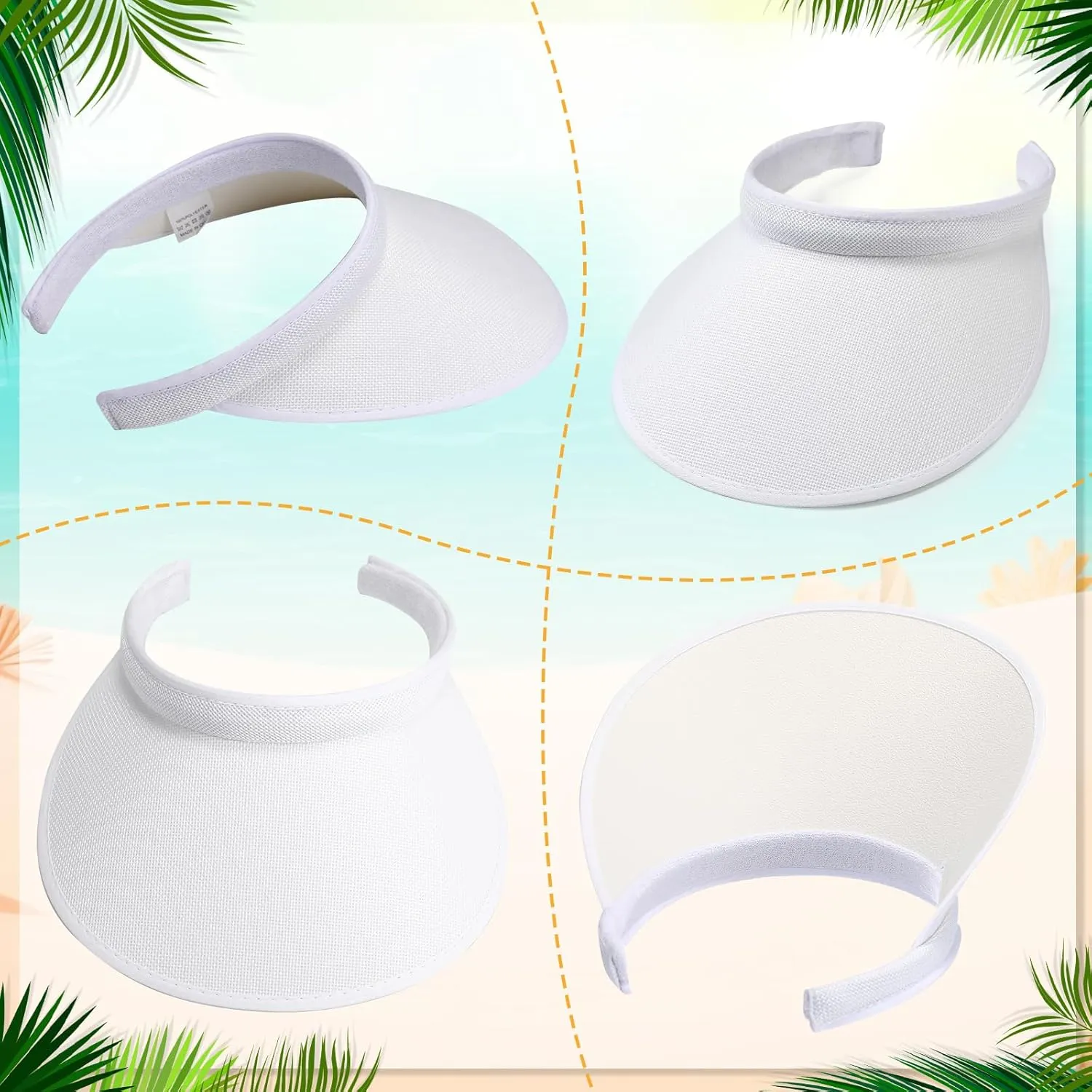 Jiuguva 10 Pieces Sun Visor for Women Golf Clip on Visor Hat with Brim One Size Adjustable for Men Women Sport Running