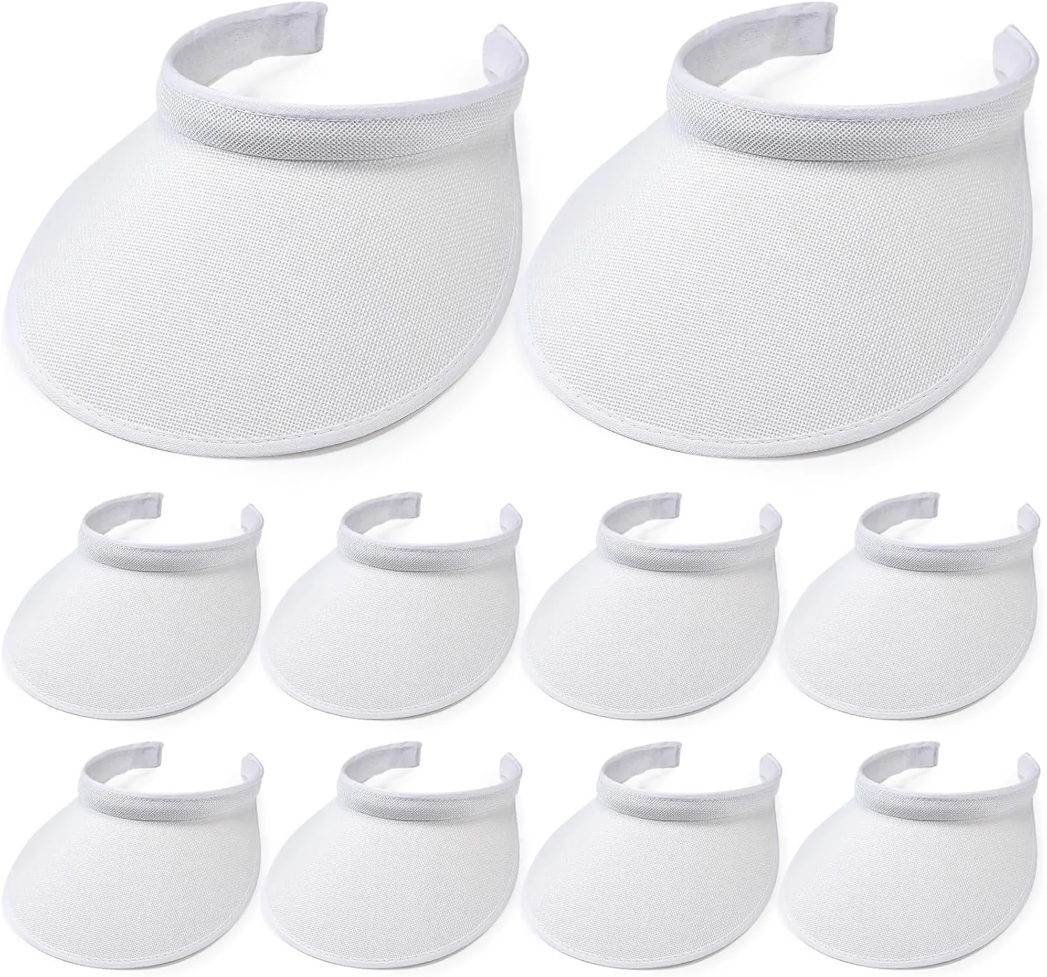 Jiuguva 10 Pieces Sun Visor for Women Golf Clip on Visor Hat with Brim One Size Adjustable for Men Women Sport Running