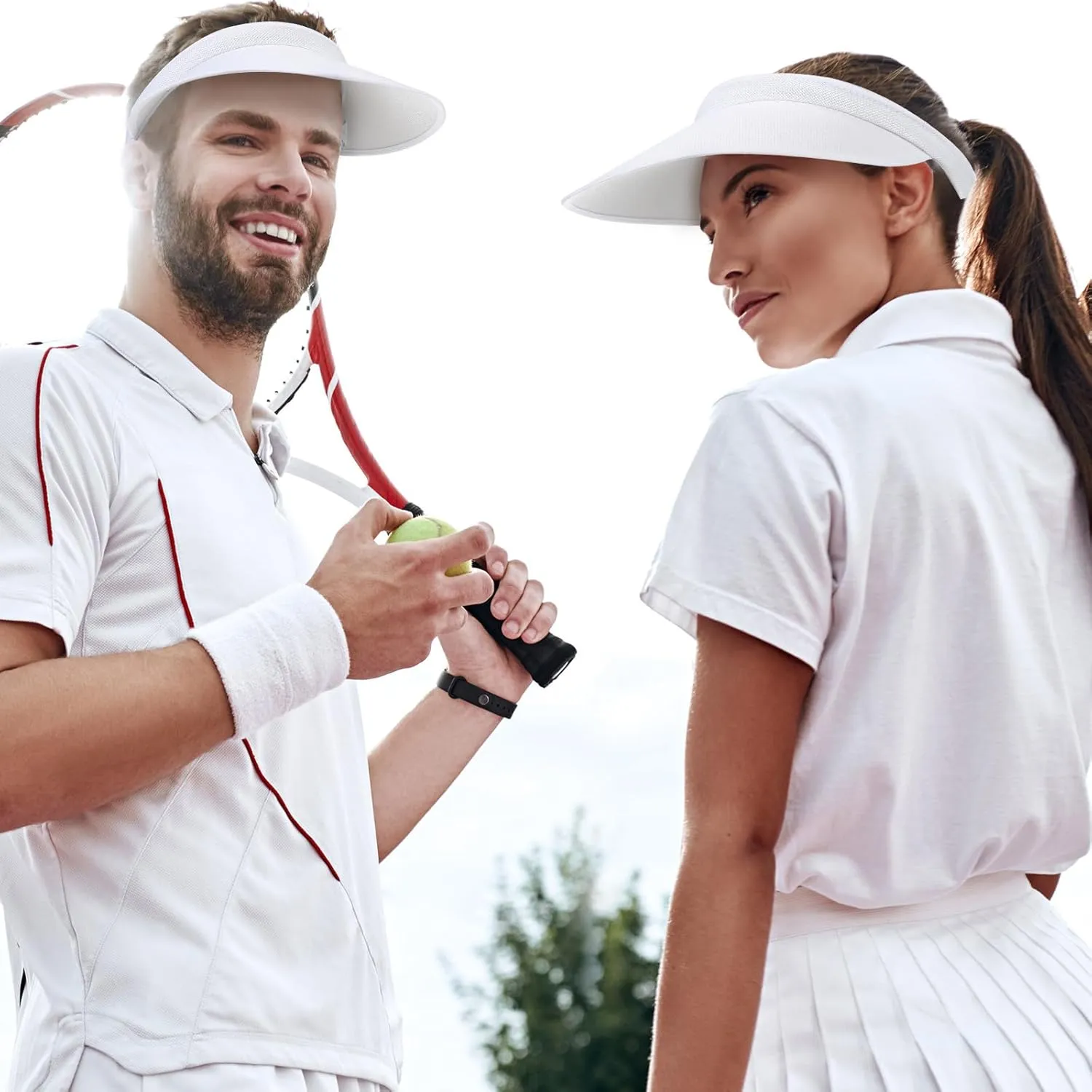 Jiuguva 10 Pieces Sun Visor for Women Golf Clip on Visor Hat with Brim One Size Adjustable for Men Women Sport Running