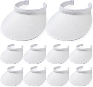 Jiuguva 10 Pieces Sun Visor for Women Golf Clip on Visor Hat with Brim One Size Adjustable for Men Women Sport Running