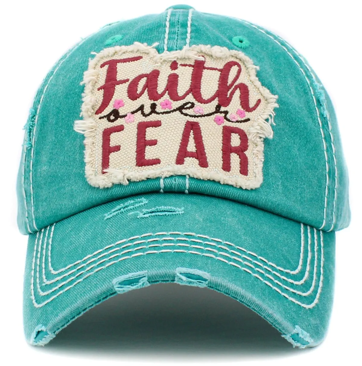 KBV1418 "Faith Over Fear" Vintage Distressed Cotton Cap