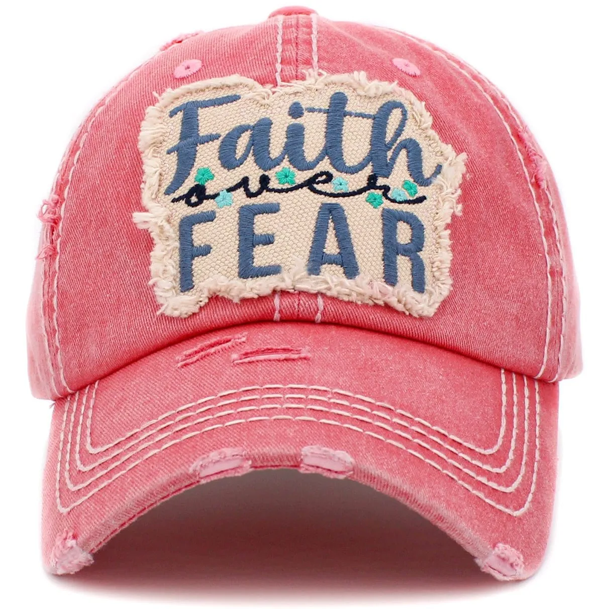KBV1418 "Faith Over Fear" Vintage Distressed Cotton Cap