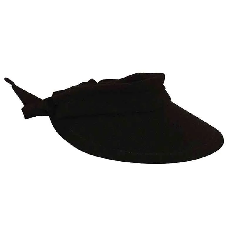 Large Round Linen Sun Visor with Bow - Scala Hats
