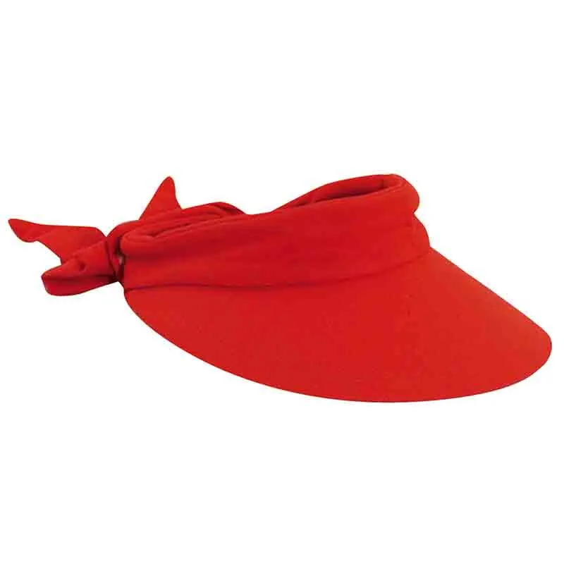 Large Round Linen Sun Visor with Bow - Scala Hats