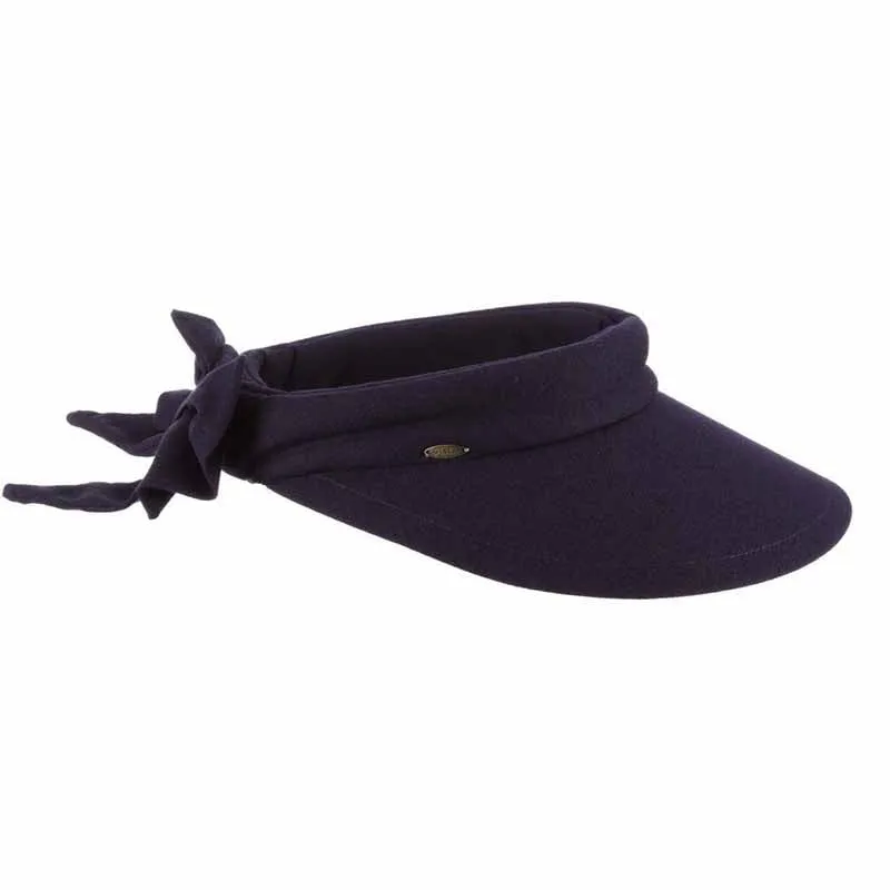 Large Round Linen Sun Visor with Bow - Scala Hats
