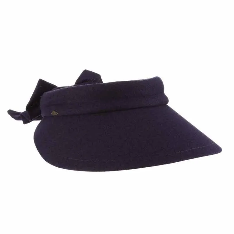 Large Round Linen Sun Visor with Bow - Scala Hats