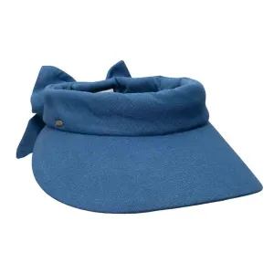 Large Round Linen Sun Visor with Bow - Scala Hats