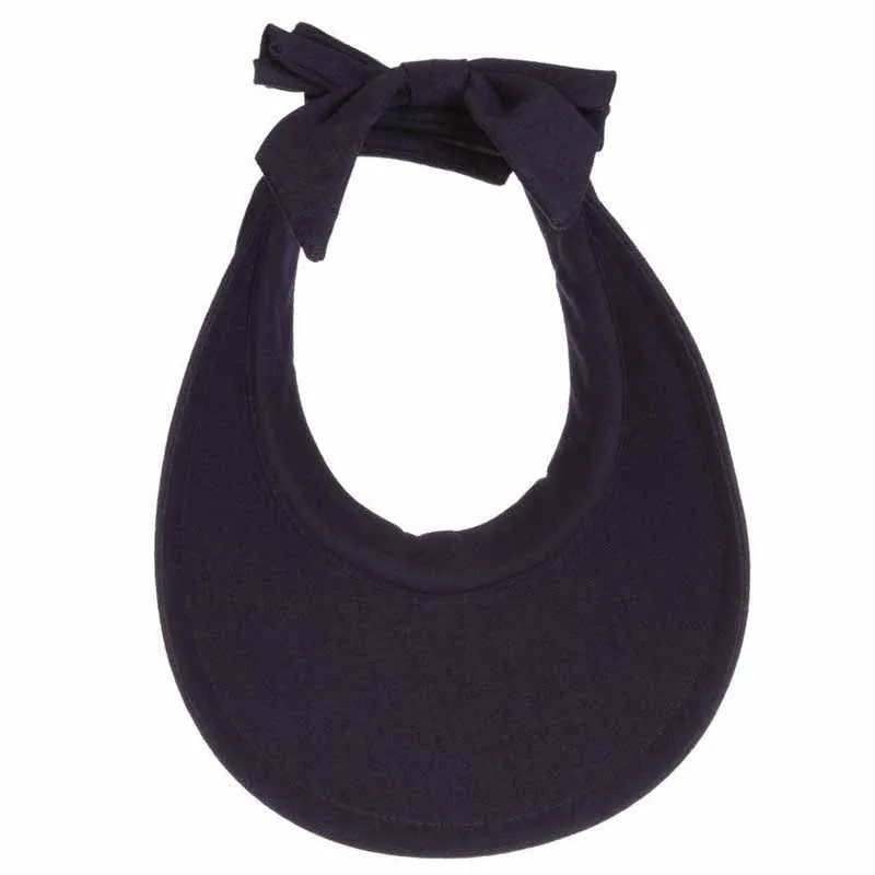 Large Round Linen Sun Visor with Bow - Scala Hats