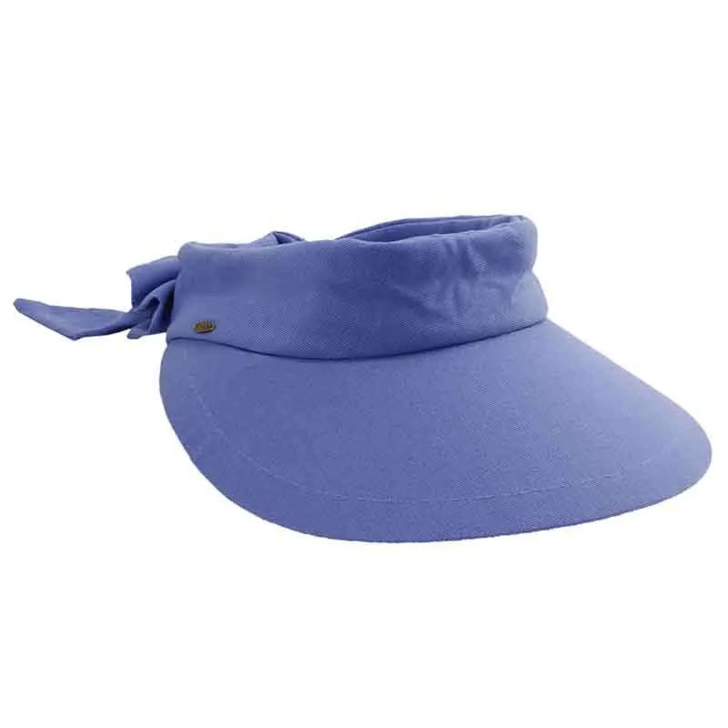 Large Round Linen Sun Visor with Bow - Scala Hats