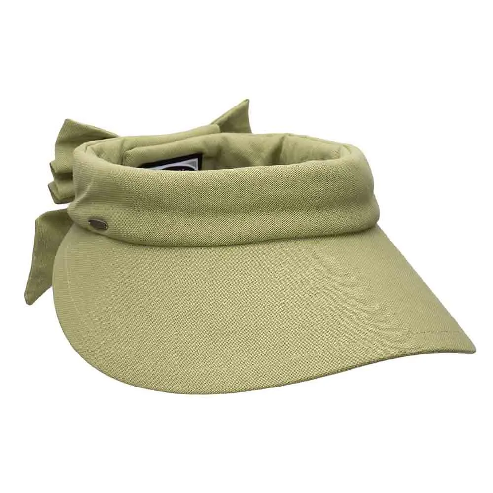 Large Round Linen Sun Visor with Bow - Scala Hats