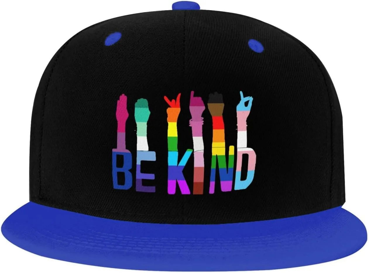LGBTQ Pride Flag Dad Hat Flat Brim Trucker Hats Women Funny Novelty Snapback Baseball Cap,White