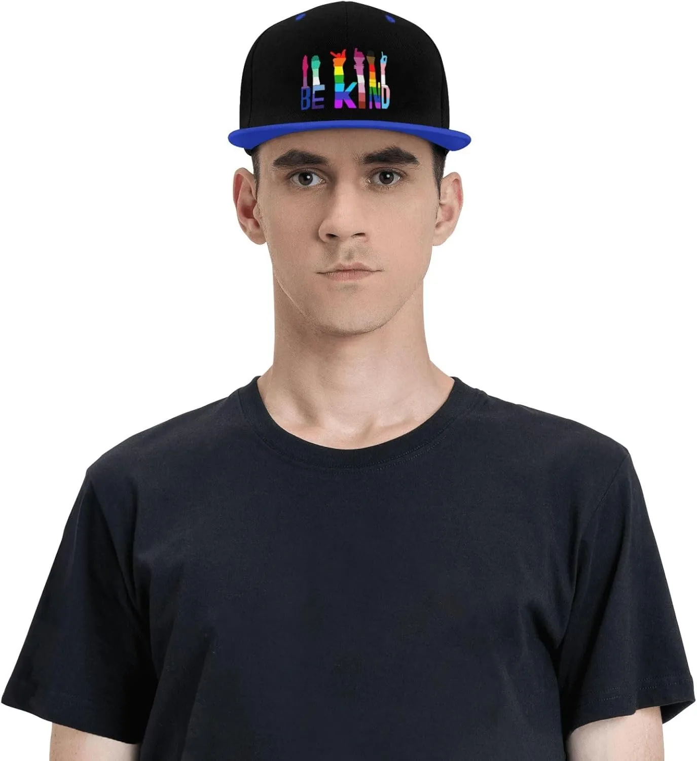 LGBTQ Pride Flag Dad Hat Flat Brim Trucker Hats Women Funny Novelty Snapback Baseball Cap,White