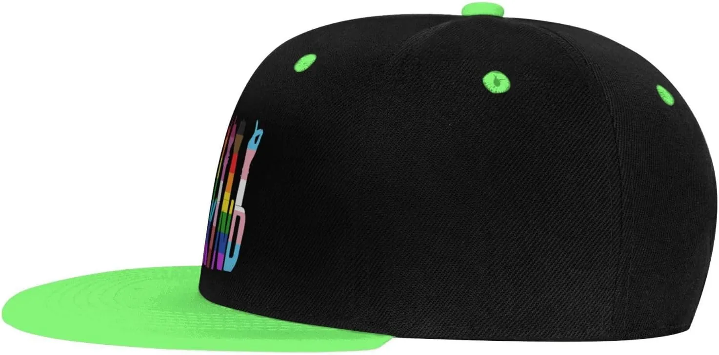 LGBTQ Pride Flag Dad Hat Flat Brim Trucker Hats Women Funny Novelty Snapback Baseball Cap,White