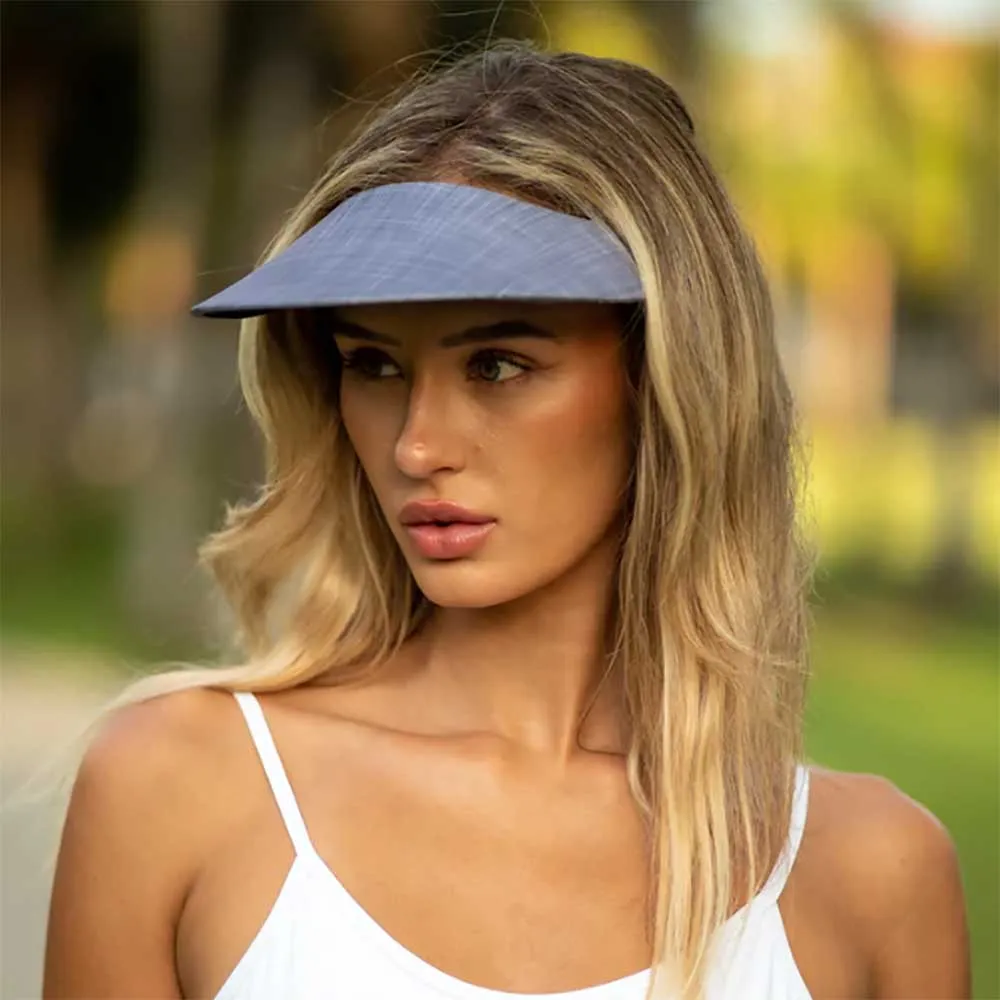 No Headache® Midsize Clip On Sun Visor in Linen Pattern Fabric