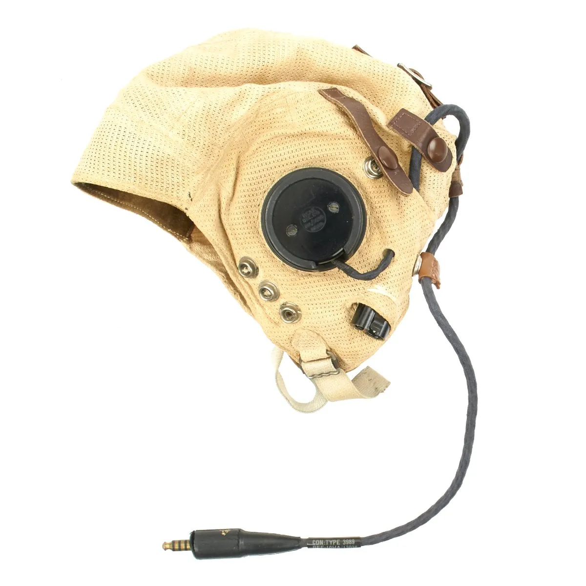 Original British WWII RAF Type E Flying Helmet with Mk VIII Goggles and Throat Microphone