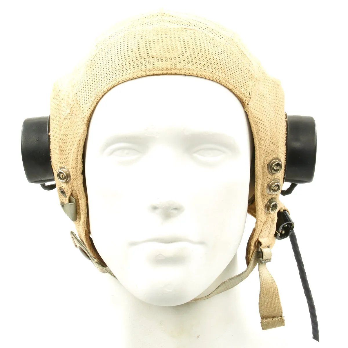 Original British WWII RAF Type E Flying Helmet with Mk VIII Goggles and Throat Microphone