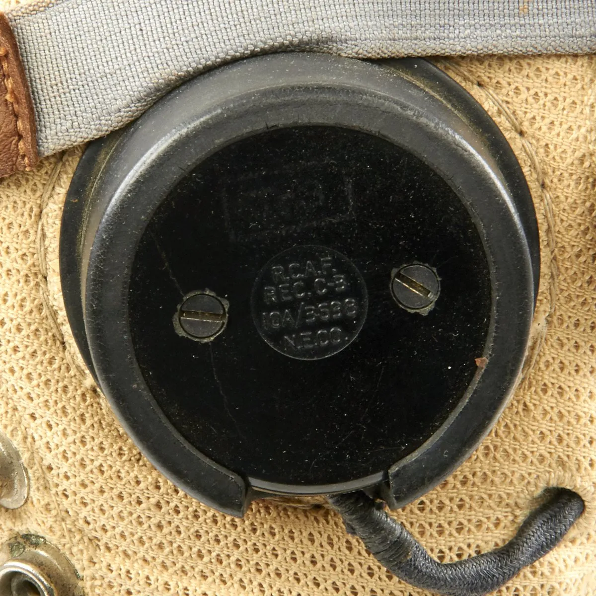 Original British WWII RAF Type E Flying Helmet with Mk VIII Goggles and Throat Microphone