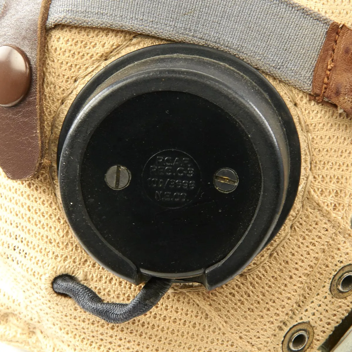 Original British WWII RAF Type E Flying Helmet with Mk VIII Goggles and Throat Microphone