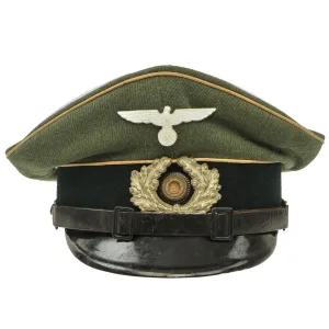 Original German WWII Army Heer EM/NCO Infantry Visor Crush Cap - Size 53