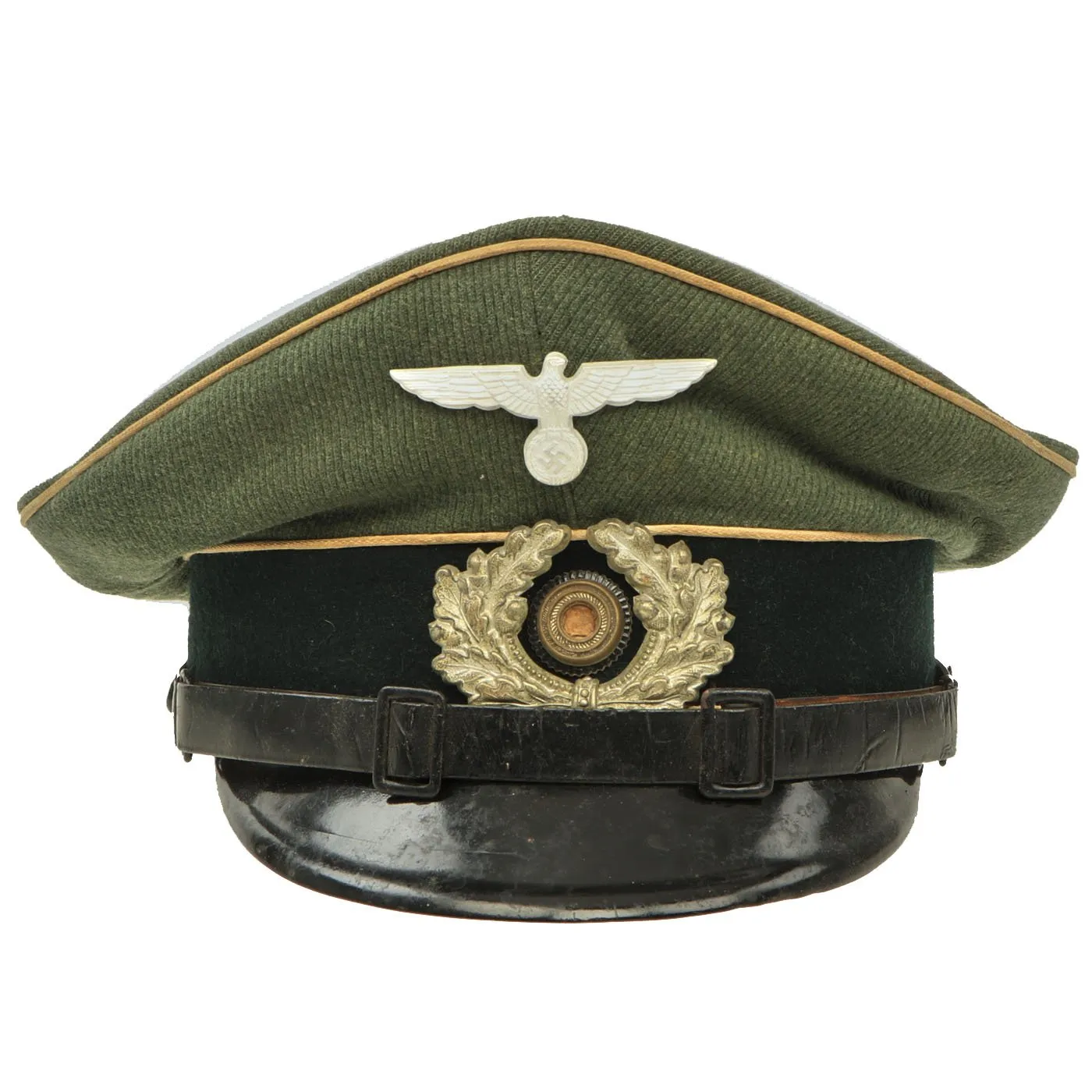 Original German WWII Army Heer EM/NCO Infantry Visor Crush Cap - Size 53