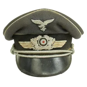 Original German WWII Luftwaffe Officer Schirmmütze Visor Cap by EREL