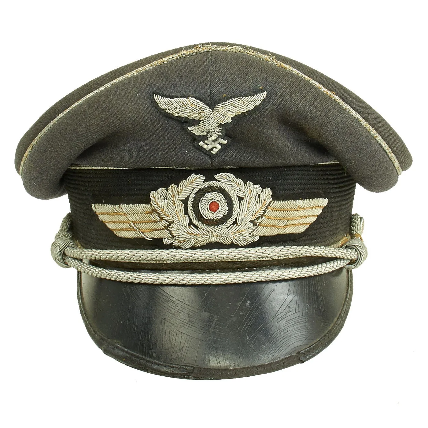 Original German WWII Luftwaffe Officer Schirmmütze Visor Cap by EREL