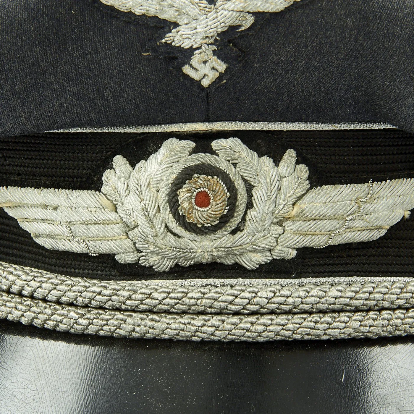 Original German WWII Luftwaffe Officer Visor Cap by Clemens Wagner