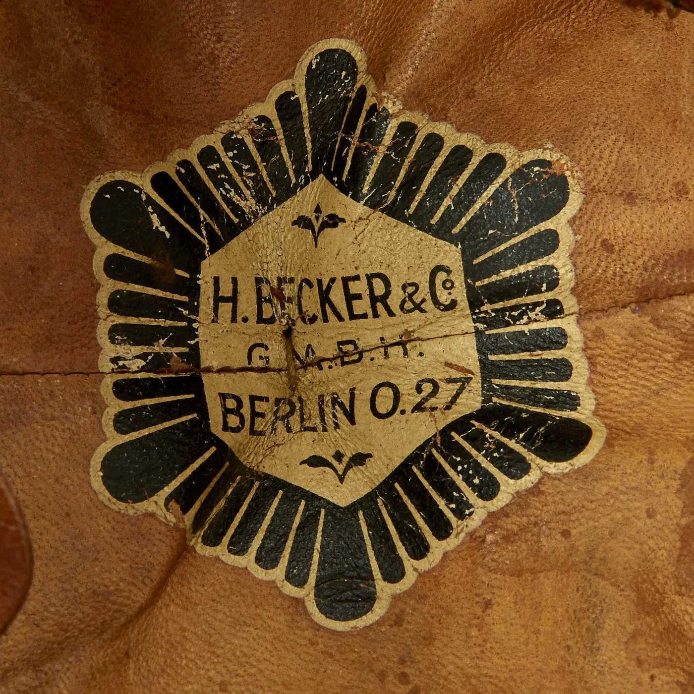 Original German WWII M34 Square Dip Luftwaffe Fire Brigade Crash Crew Helmet with Double Decals
